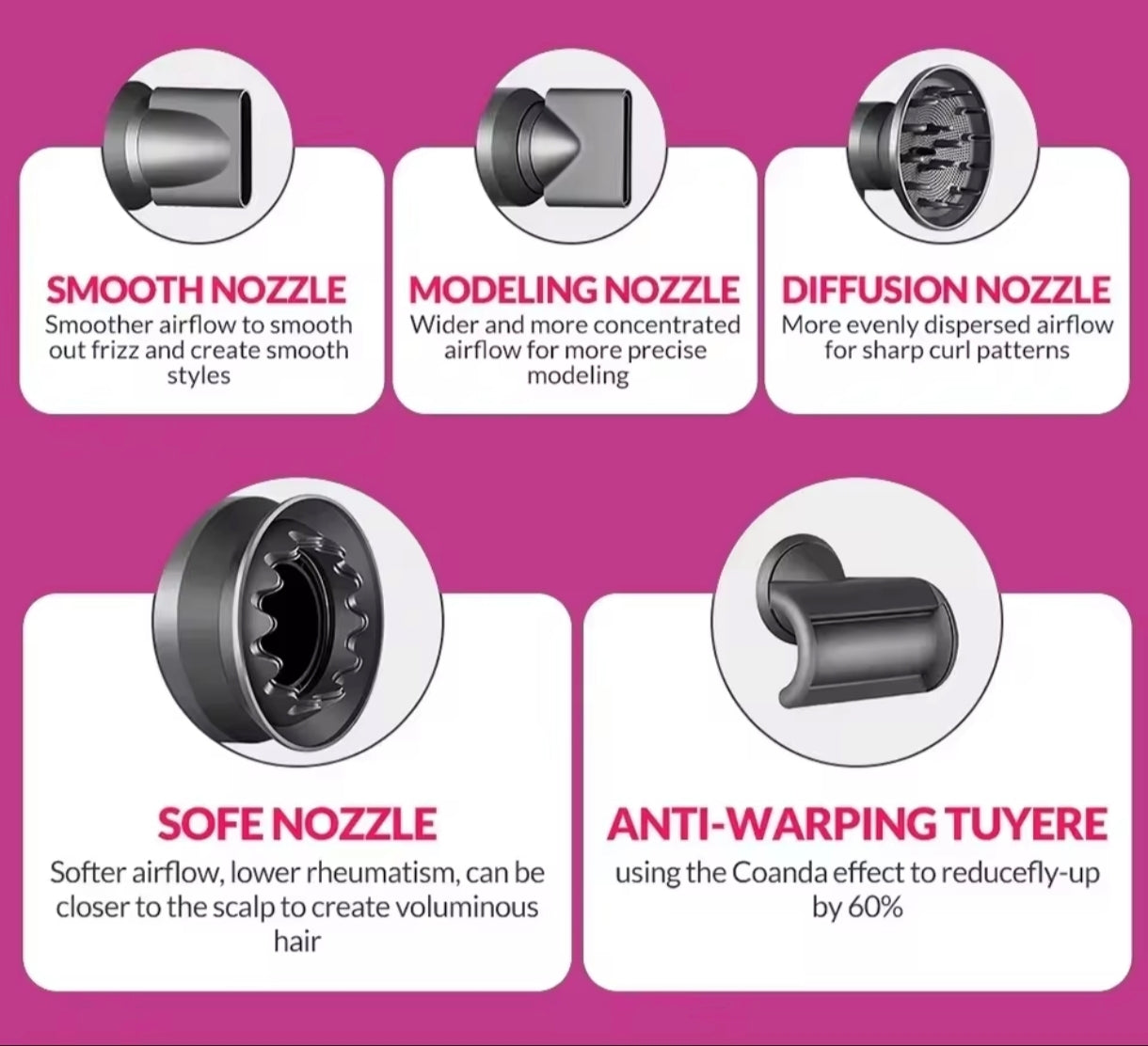 Professional hair dryer In different colors.Quick-drying with high power of 1600W.