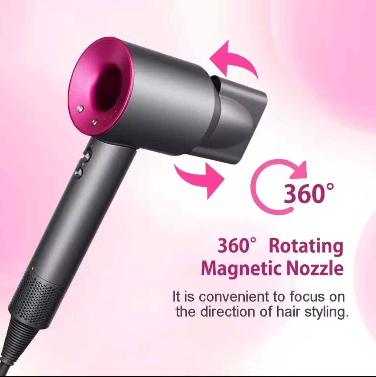 Professional hair dryer In different colors.Quick-drying with high power of 1600W.